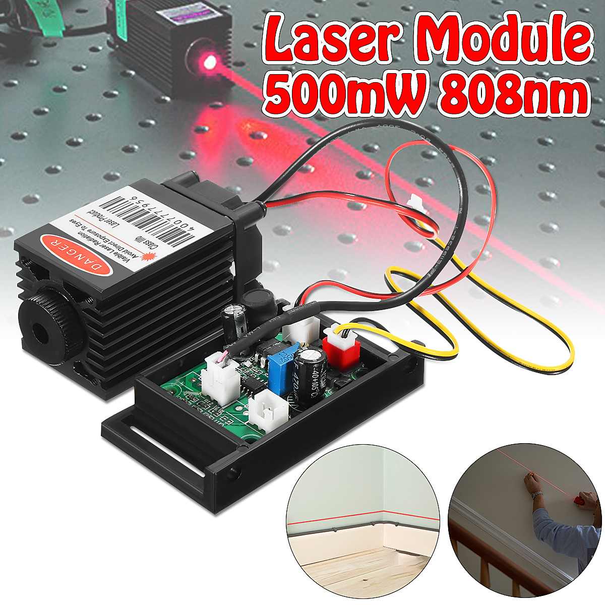 980nm 500mW IR Infrared Diode Laser Module – Focusable Dot, 12V TTL With Driver
