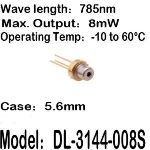 1-20pcs/lot DL-3144-008S 3144-008S 785nm 8mW 5.6mm -10 to 60C operating temp Laser diode