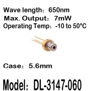 1-20pcs/lot DL-3147-060 3147-060 650nm 7mW 5.6mm -10 to 50C operating temp Laser diode