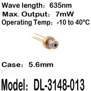 1-20pcs/lot DL-3148-013 3148-013 635nm 7mW 5.6mm -10 to 40C operating temp Laser diode