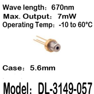 1-20pcs/lot DL-3149-057 3149-057 670nm 7mW 5.6mm -10 to 60C operating temp Laser diode