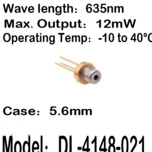 1-20pcs/lot DL-4148-021 4148-021 635nm 12mW 5.6mm -10 to 40C operating temp Laser diode