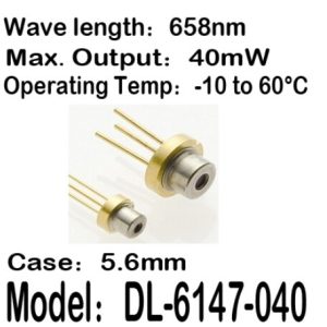 1-20pcs/lot DL-6147-040 6147-040 658nm 40mW 5.6mm -10 to 60C operating temp Laser diode