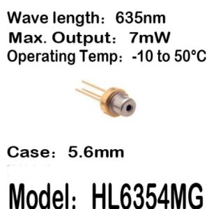 1-20pcs/lot HL6354MG HL6354 635nm 7mW 5.6mm -10 to 50C operating temp Laser diode