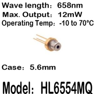 1-20pcs/lot HL6554MQ 658nm 12mW 5.6mm 1-pin -10 to 70C operating temp Laser diode