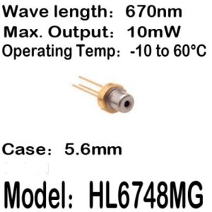 1-20pcs/lot HL6748MG 670nm 10mW 5.6mm -10 to 60C operating temp Laser diode