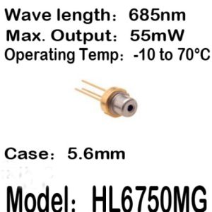 1-20pcs/lot HL6750MG 685nm 55mW 5.6mm -10 to 70C operating temp Laser diode