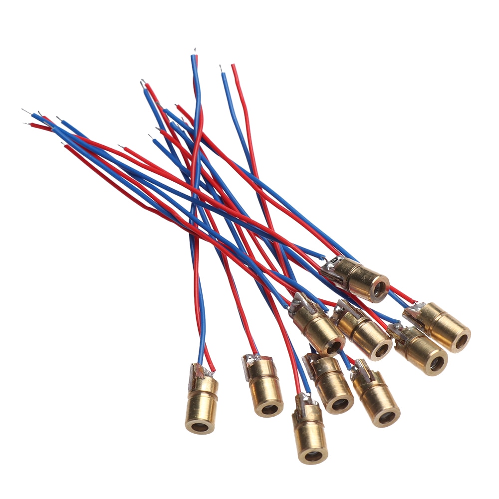 1/3/5/10Pcs 650nm 6mm 3/5V 5 Million Watt Red Sight Copper Head Adjustable Mini Laser Line Point Diode Module Workshop Equipment