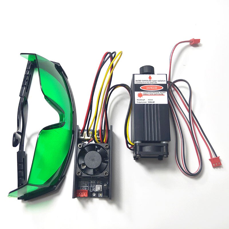 1000mw/2500mw/5500mw/7000mw/15000mw laser module blue purple laser engraving,with TTL PWM control focusing tube diode goggles
