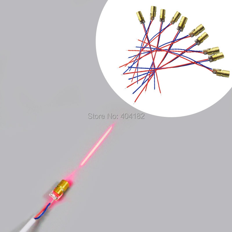100PCS 5V Laser Diode Module 650nm 5mW Red Laser Diode Circuit Module Head