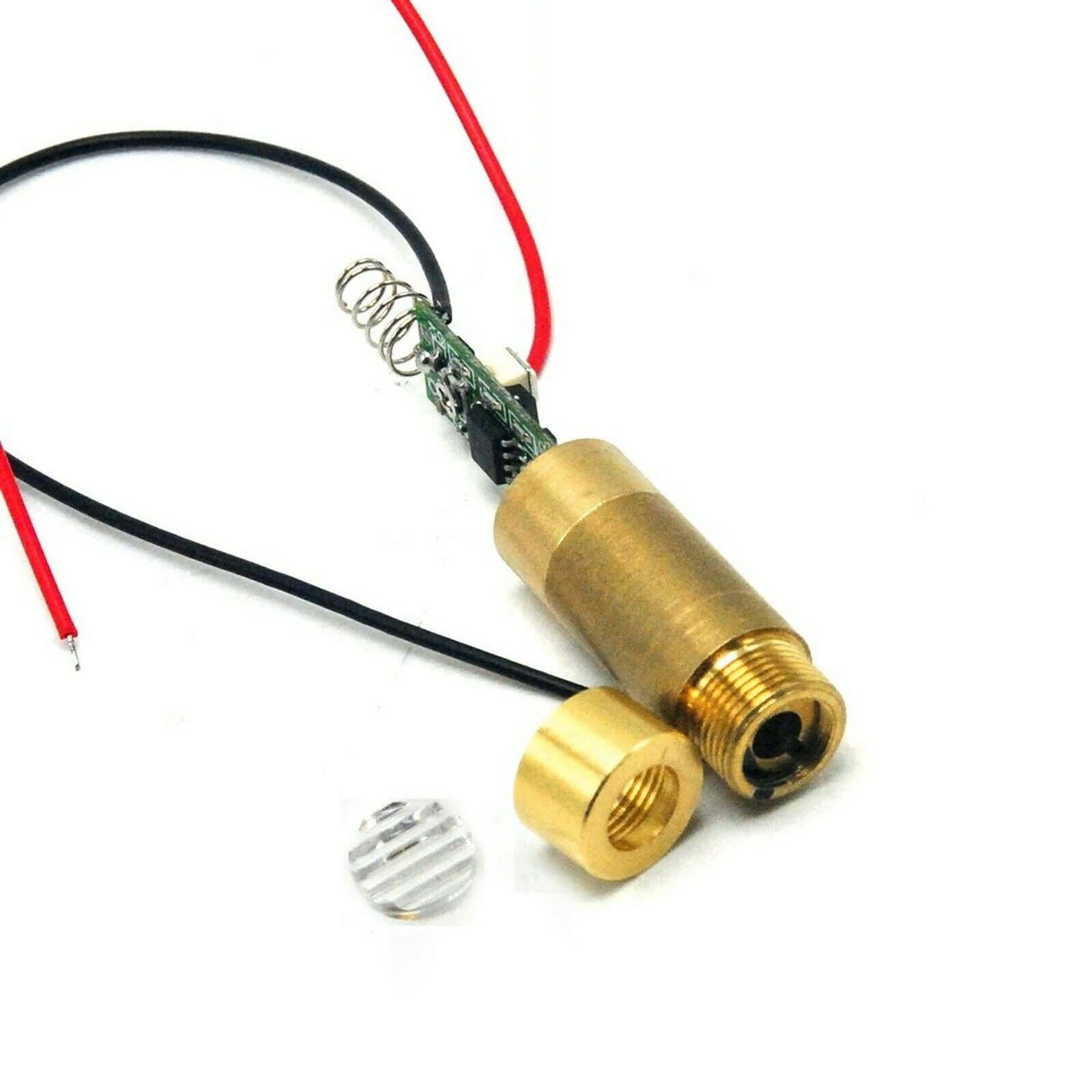 100mW 532nm Green Dot Line Laser Diode Module Powerful Brass LED 3.7V-5V Driver Cable