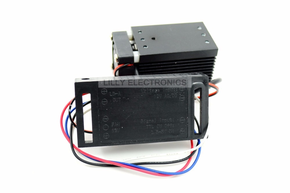 100mw 445nm 450nm 12V Blue Dot Laser Diode Module w/ TTL & Driver & Fan - Image 3