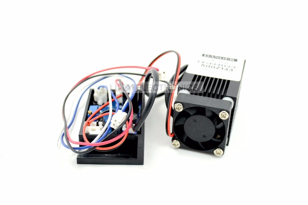 100mw 445nm 450nm 12V Blue Dot Laser Diode Module w/ TTL & Driver & Fan