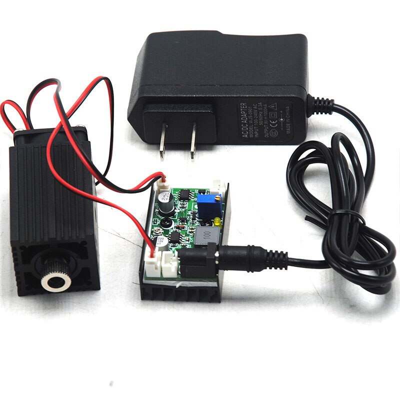 100mw 532nm Green Laser Diode Module Focusable Head Dot Ray Positioning Lights w 12V Power Supply Locator Holder