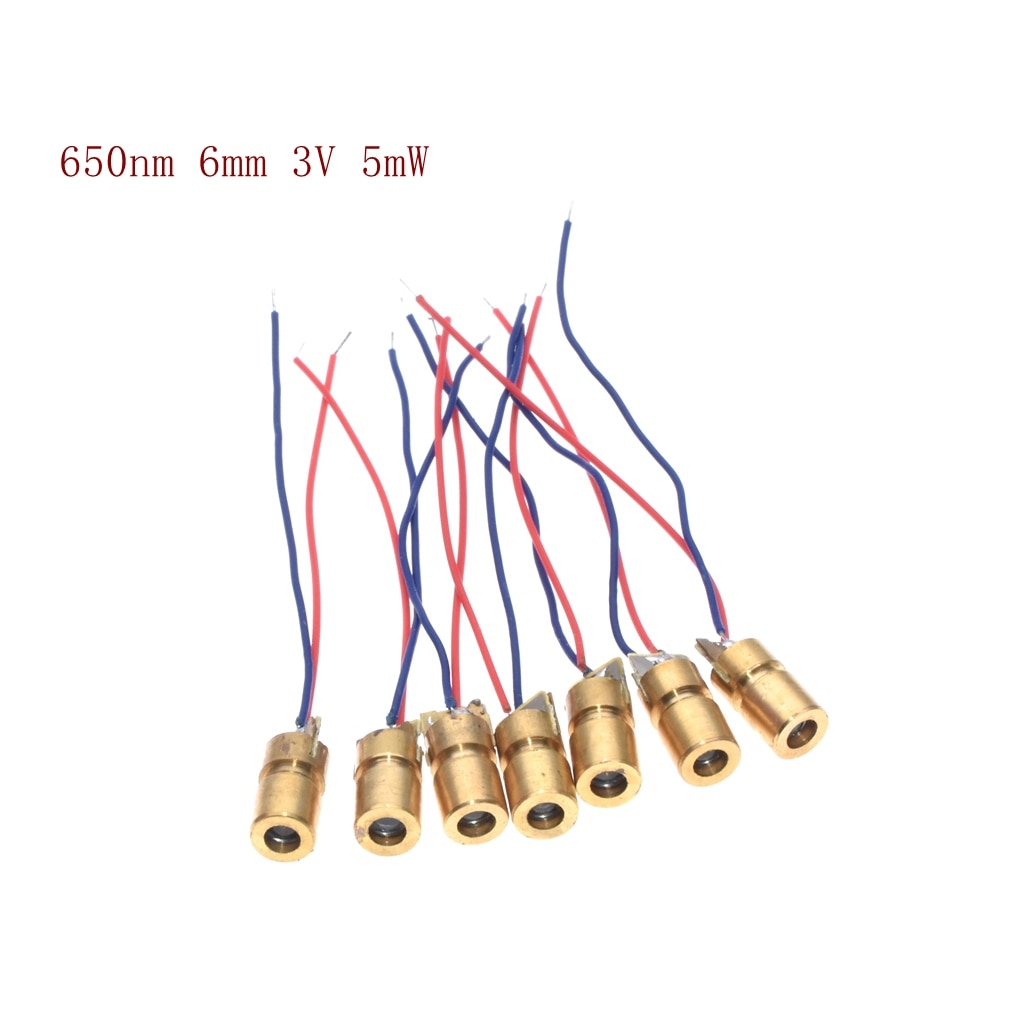 100pcs/lot 650nm 6mm 3V/5V 5mW Laser Dot Diode Module Copper Head Red - Image 3