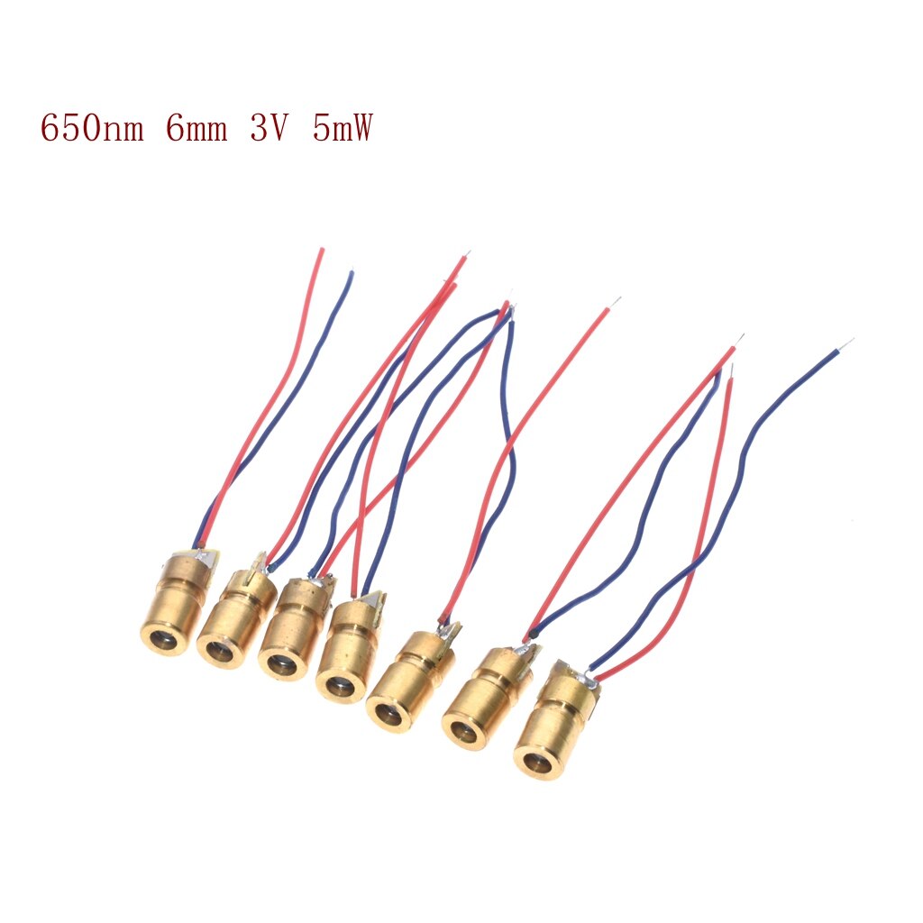 100pcs/lot 650nm 6mm 3V/5V 5mW Laser Dot Diode Module Copper Head Red - Image 4