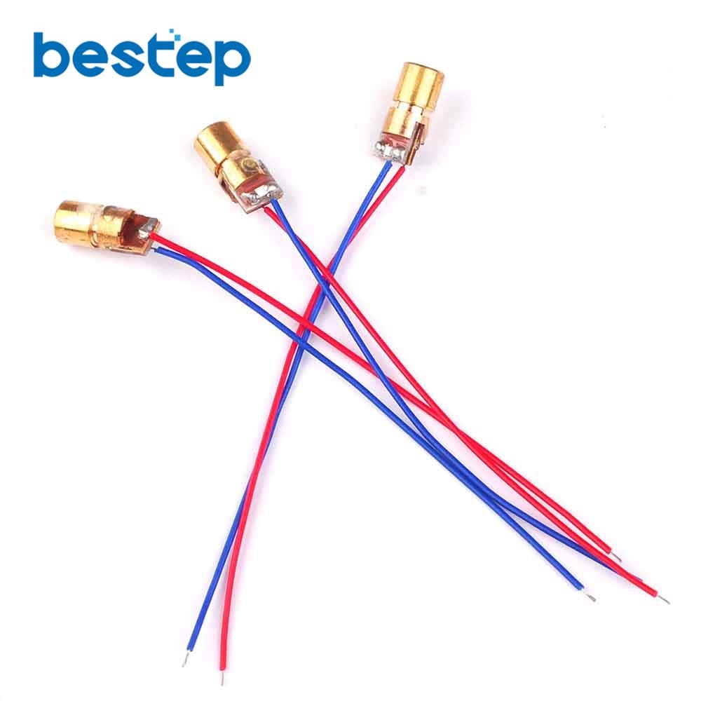 10PCS 650nm 6mm 5V 5mW Adjustable Laser Dot Diode Module Red Copper Head