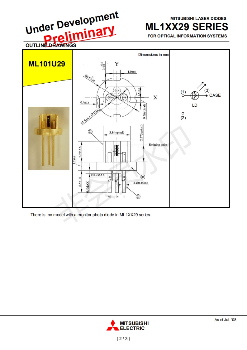 10PCS Mitsubishi ML101U29-25 TO18-5.6mm Red 658nm 660nm 400mW Laser Diode for Industrial Use - Image 4