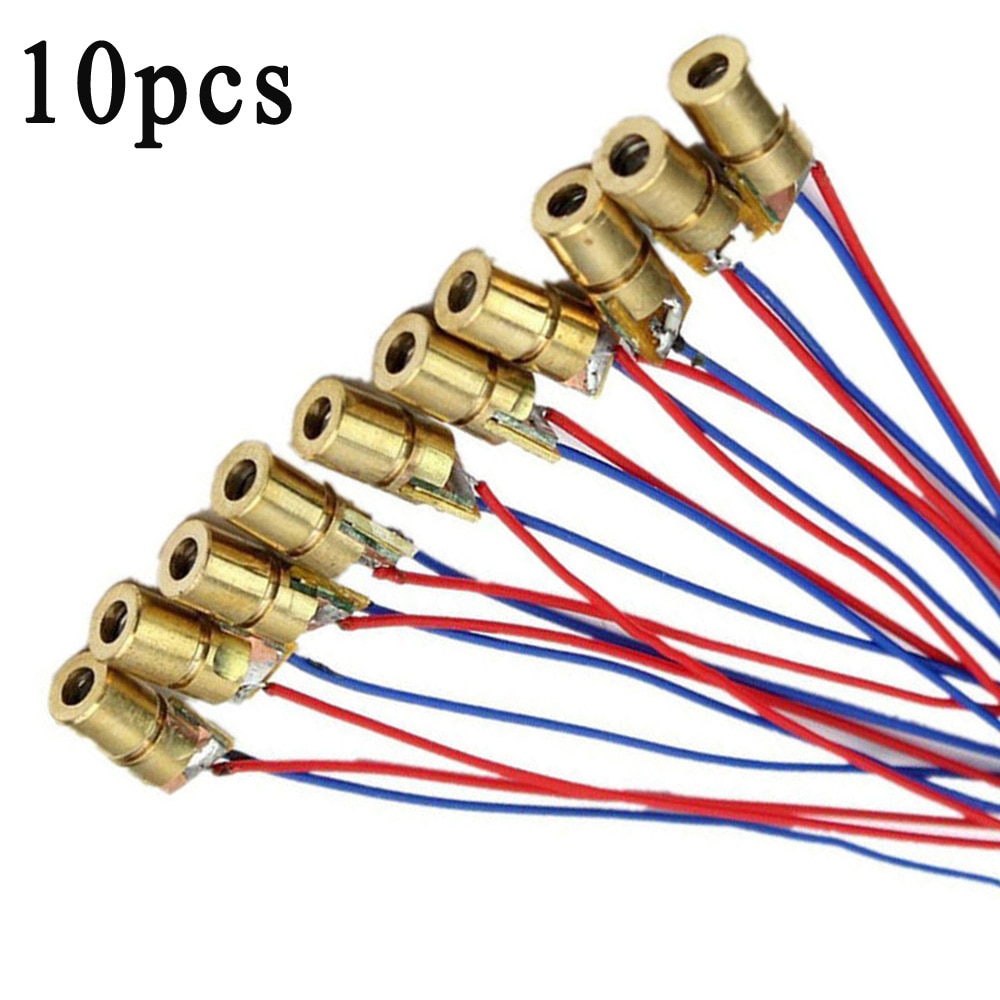 10pc/set Red Laser Spot Dot Diode Module Continuous Output 650nm 6mm Replacement - Image 2