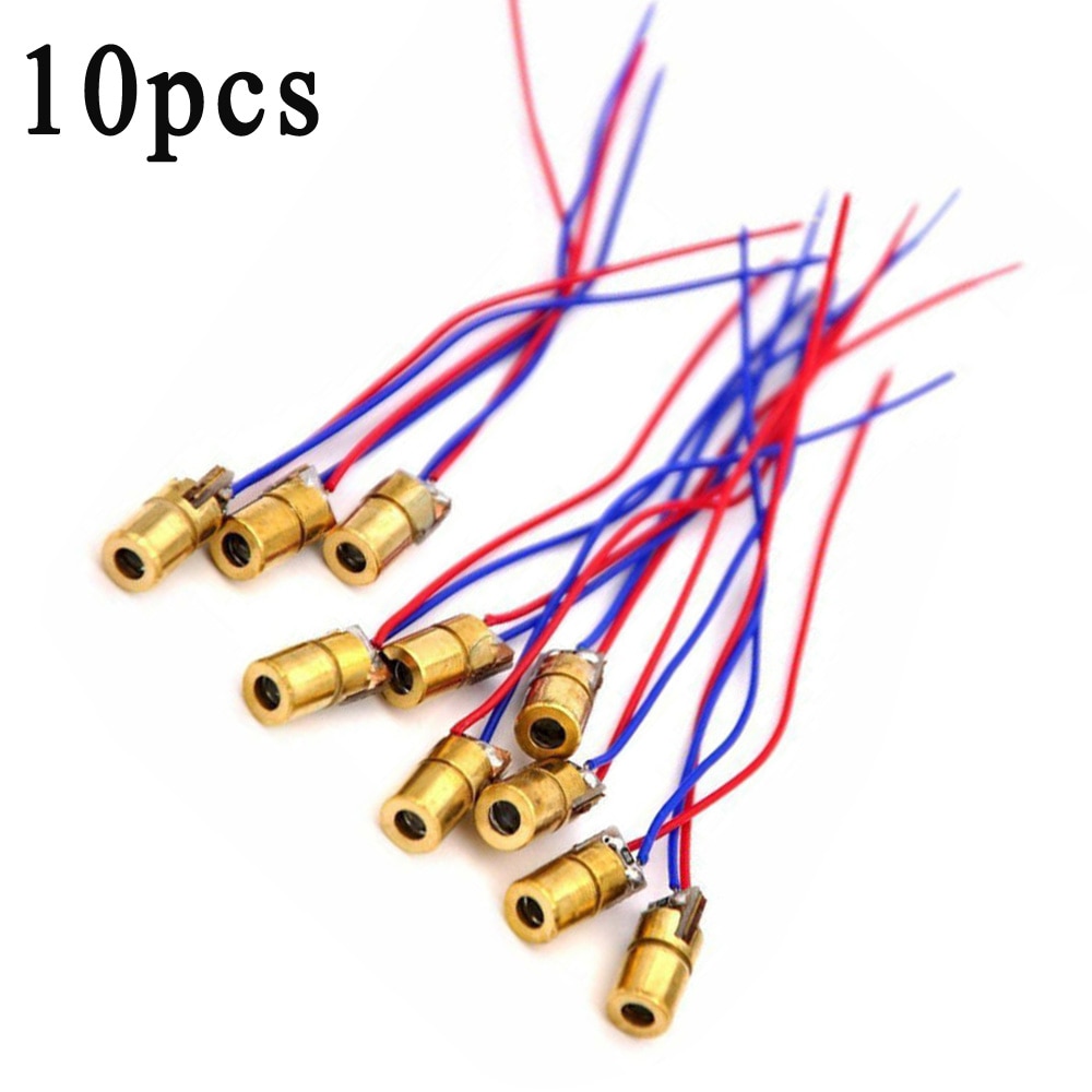 10pc/set Red Laser Spot Dot Diode Module Continuous Output 650nm 6mm Replacement