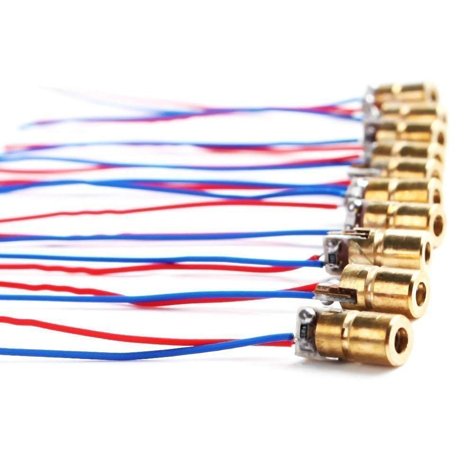 10pcs 5V 650nm 5mW Red Dot Laser Head Red Laser Diode Laser Tube with Leads Head Outer Diameter 6mm - Image 3