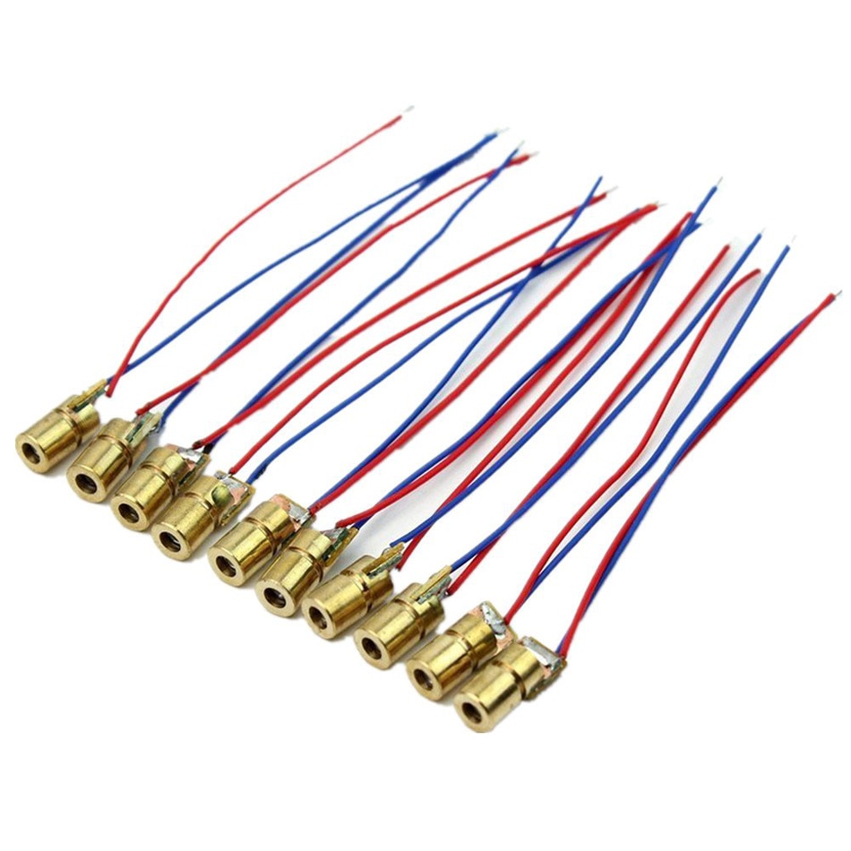 10pcs 5V 650nm 5mW Red Dot Laser Head Red Laser Diode Laser Tube with Leads Head Outer Diameter 6mm - Image 4