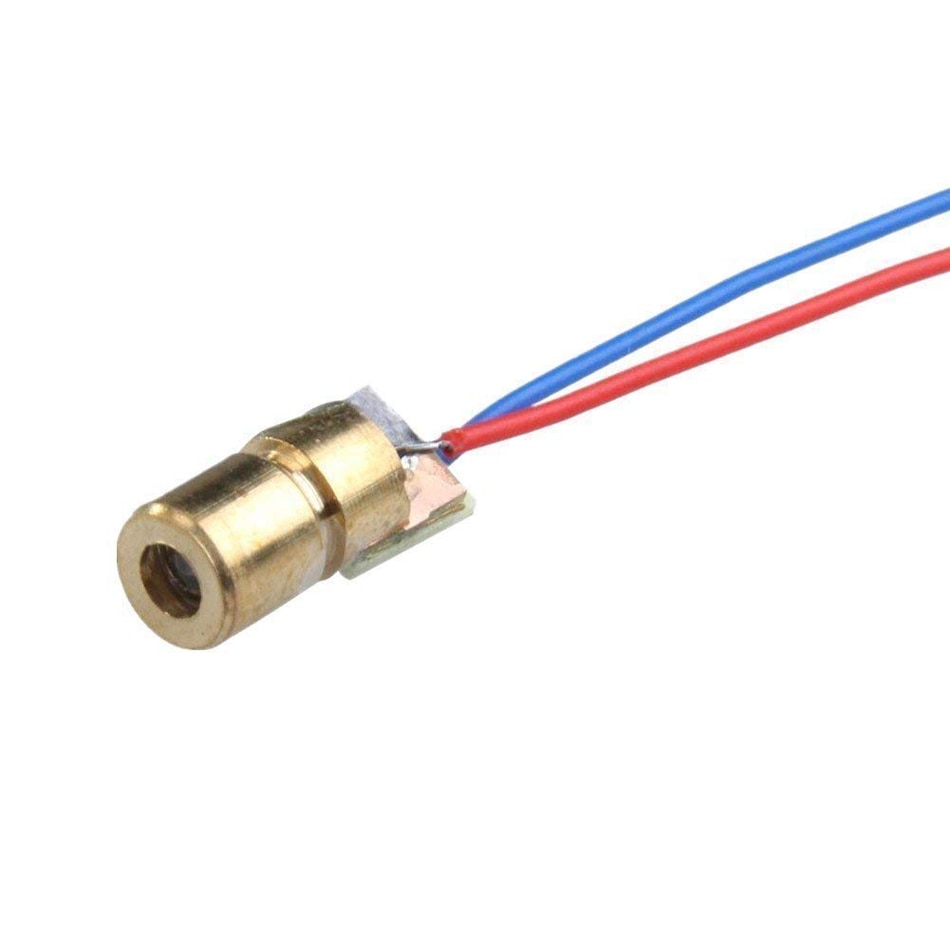 10pcs 5V 650nm 5mW Red Dot Laser Head Red Laser Diode Laser Tube with Leads Head Outer Diameter 6mm