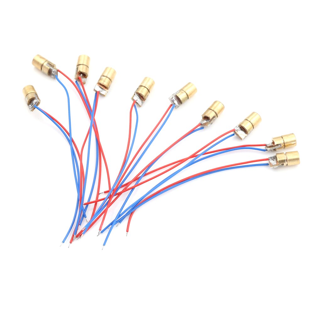 10pcs/lot 6 X 10 mm Laser Diodes 2-5mW 650 Nm Diodo Mini 650nm 5mW 5V Red Laser Dot Diode Module Head - Image 5