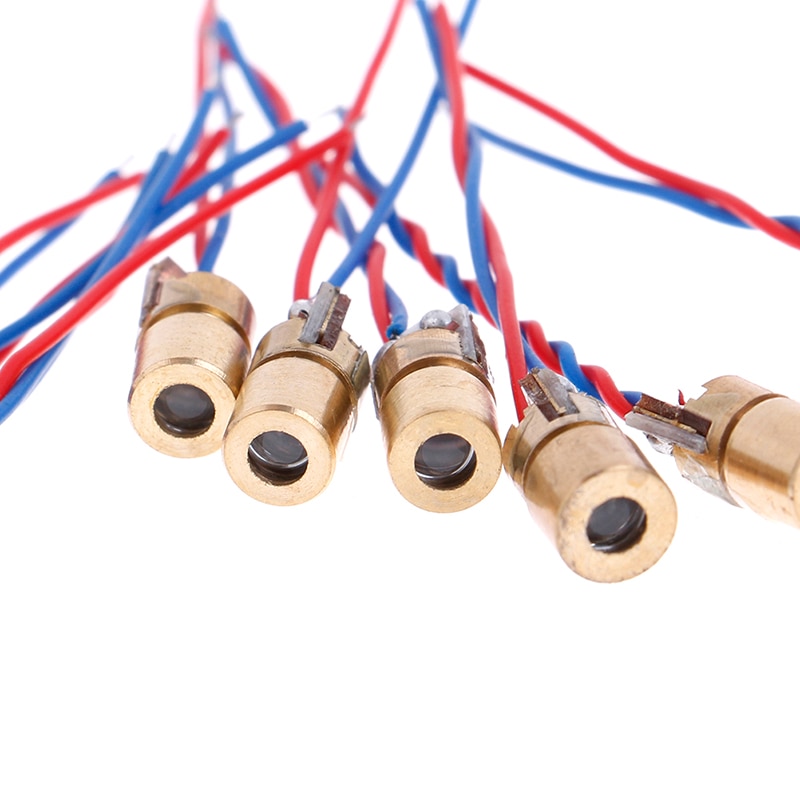 10pcs/lot Laser Diode 650nm 6mm 3VDC 5 Million Watt Adjustable Laser Dot Diode Module Red Copper Head Mini Laser Pointer - Image 2