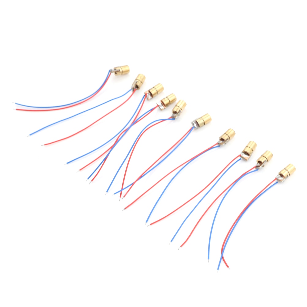 10pcs/lot Laser Diodes 2-5mW 650 Nm Diodo Mini 650nm 5mW 5V Red Laser Dot Diode Module Head