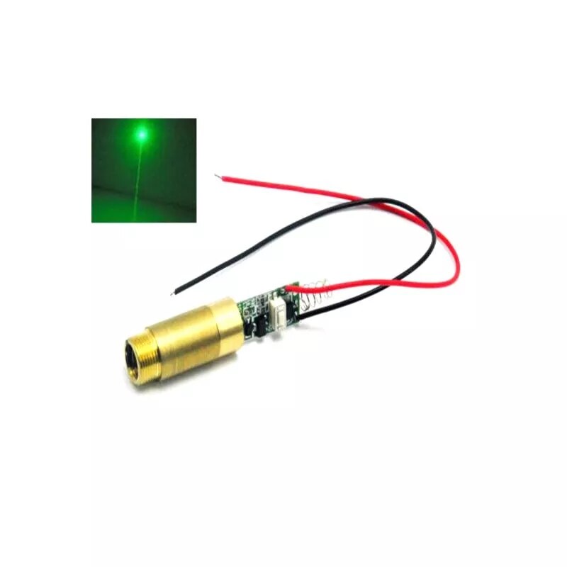 1235mm Industrial Brass 532nm 200mW 3.7-4.2V Green Laser Dot Module Diode w/ Driver & Spring