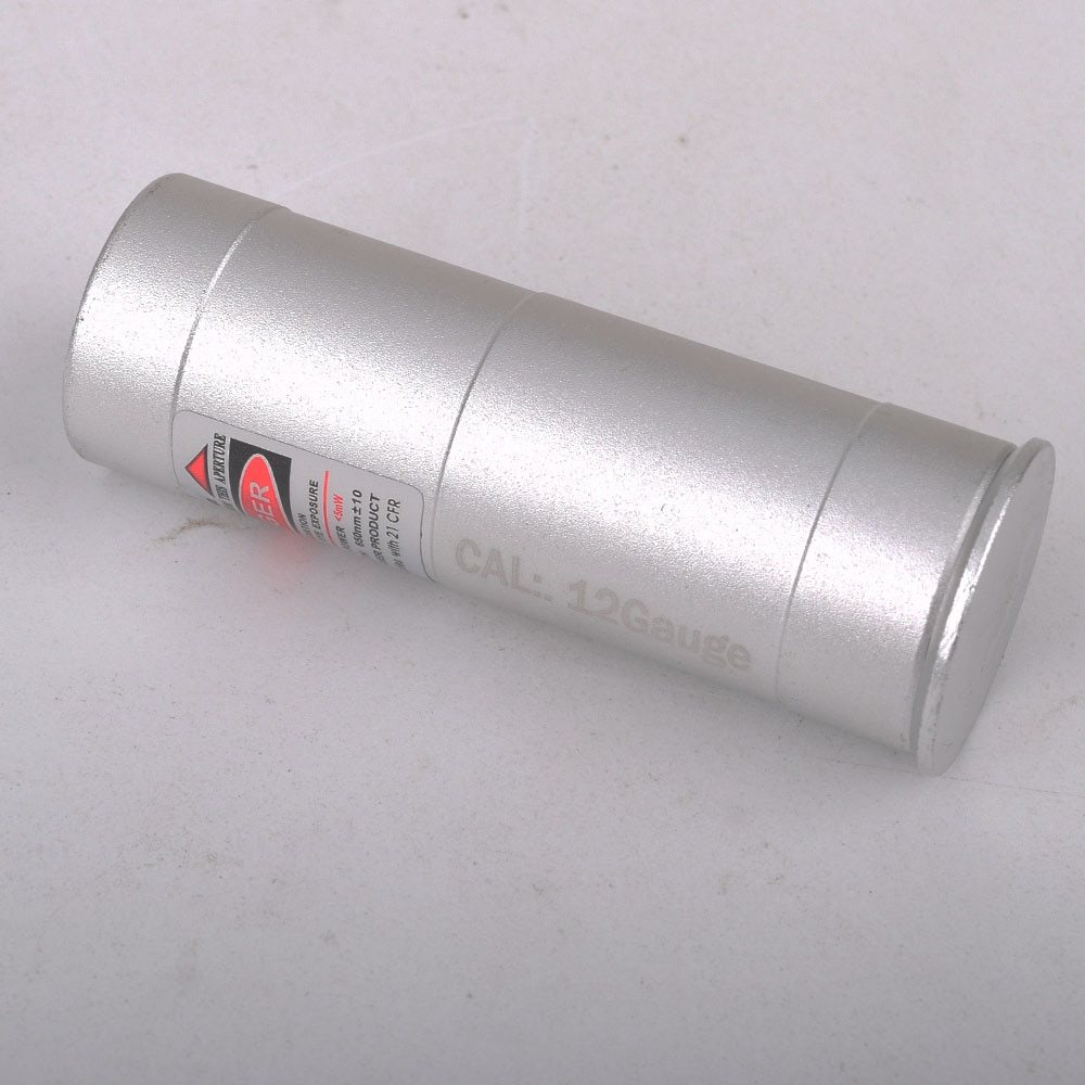 12GA 12 Gauge Silver Cartridge 20mmx60mm Tactical Optics Red Laser Gun Bore Sight Boresighter Hunting No Batteries