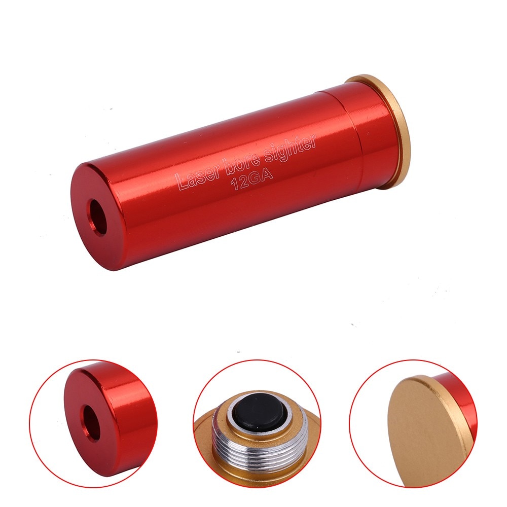 12GA Red Dot Laser Bore Sight 12 GAUGE Cartridge Laser Gun Boresighter Tactical Hunting Shotgun Bore Sighter No Batteries - Image 3