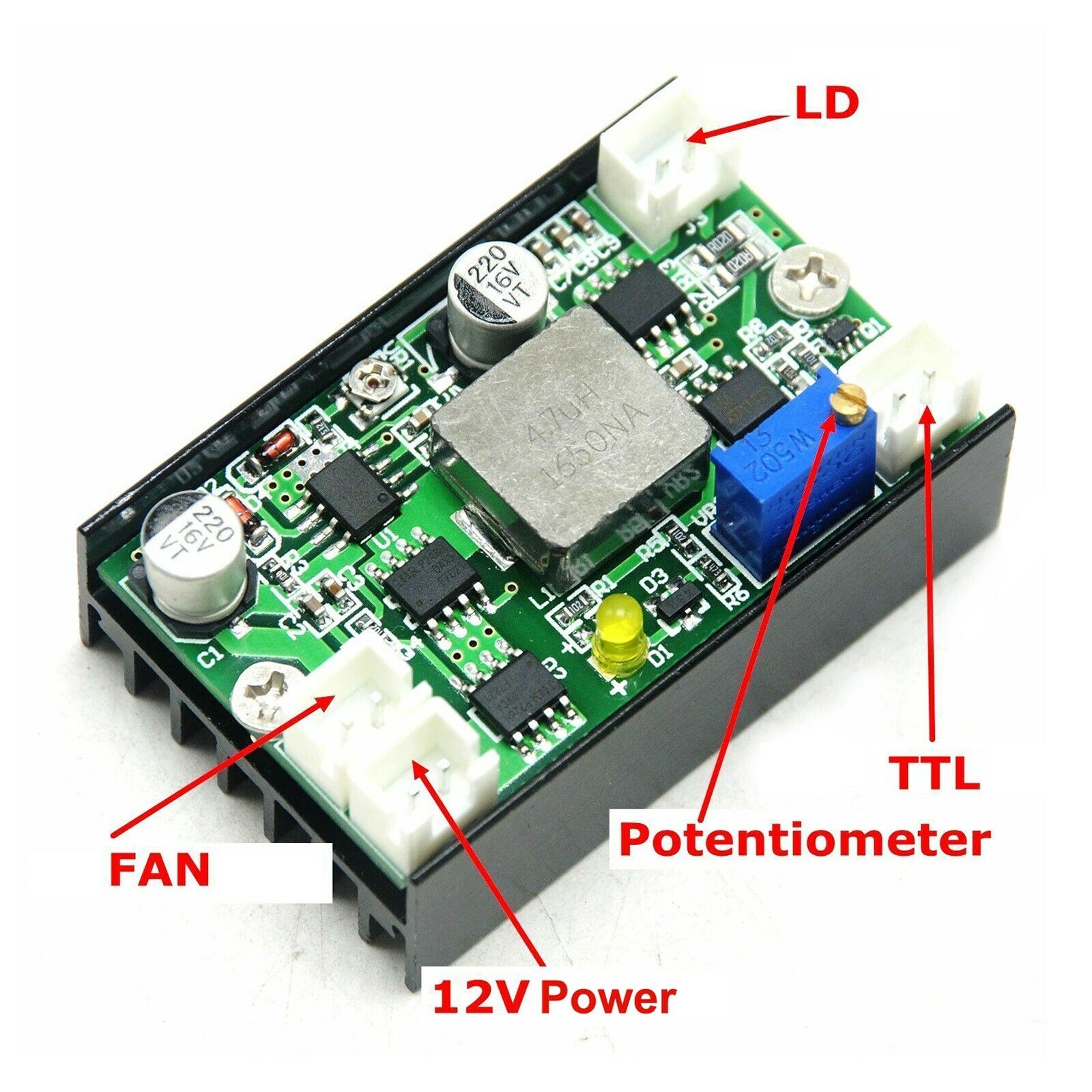 12V 4A Driver Board TTL For 405nm 450nm 520nm Blue Green 500mW 1W 2W 3W 4.5W Laser Diode Module - Image 2