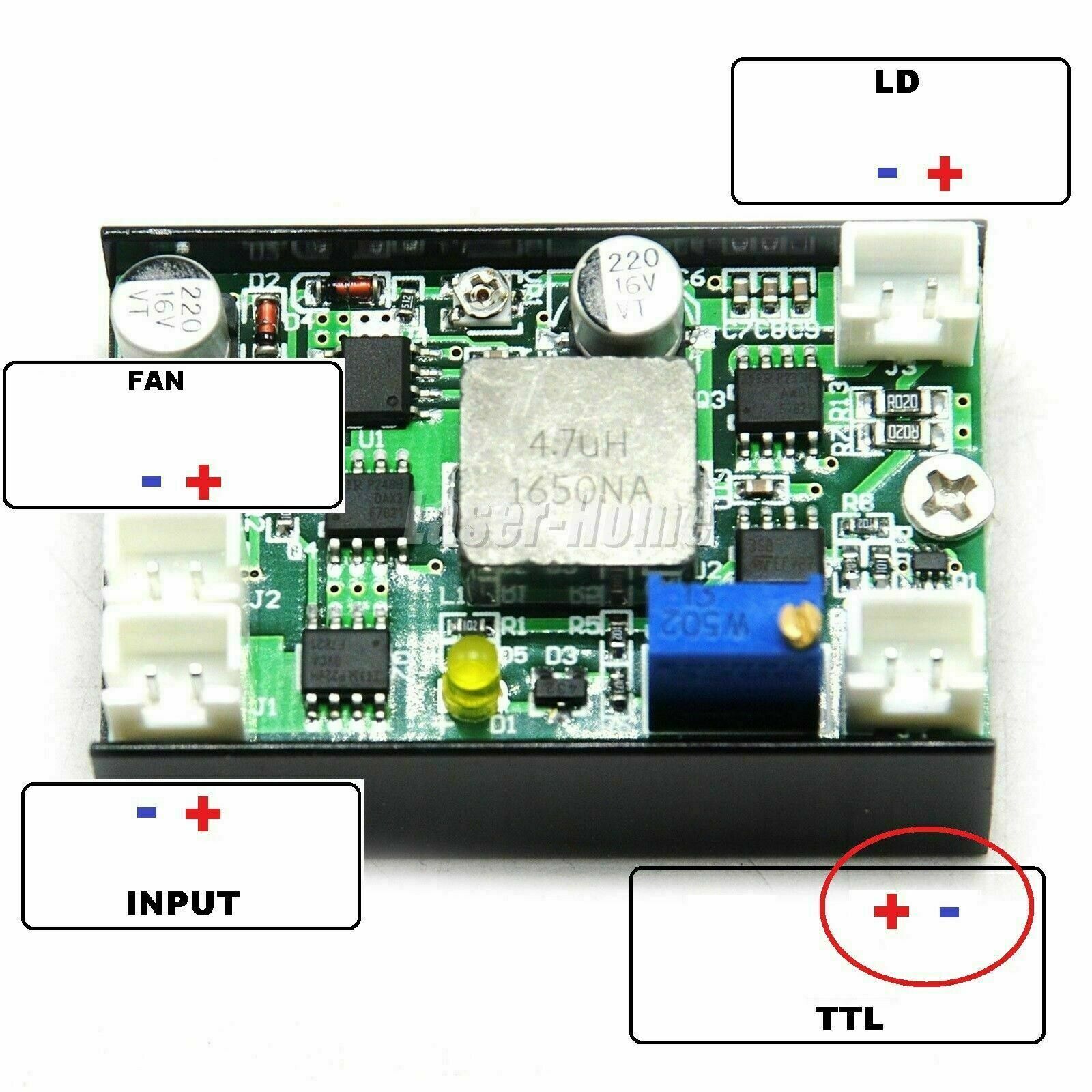 12V 4A Driver Board TTL For 405nm 450nm 520nm Blue Green 500mW 1W 2W 3W 4.5W Laser Diode Module - Image 3