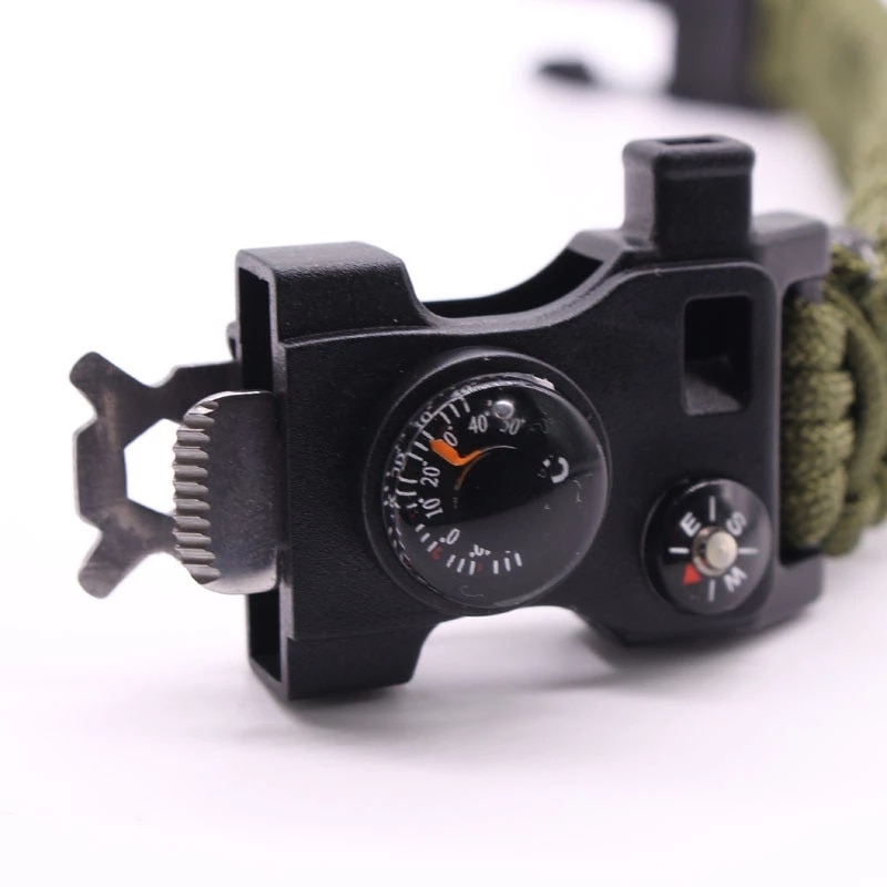 15 In 1 Multi-Function Military Emergency Paracord Survival Bracelet Camping Rescue EDC Tools Escape Tactics Wrist Strap