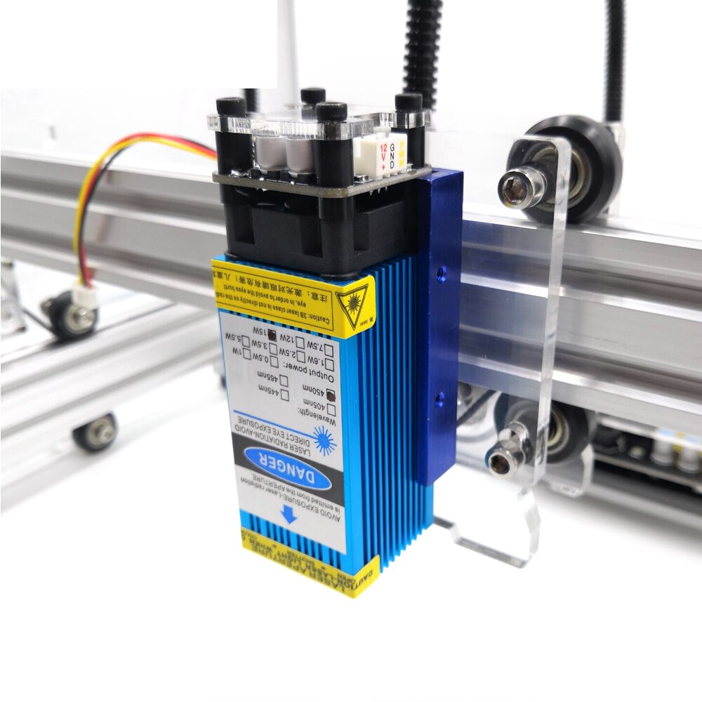 15W 450nm Fixed Focus Laser Module Cutting Head 3P TTL/PWM Stainless Steel Laser Engraver For CNC 3018 Pro Max - Image 4
