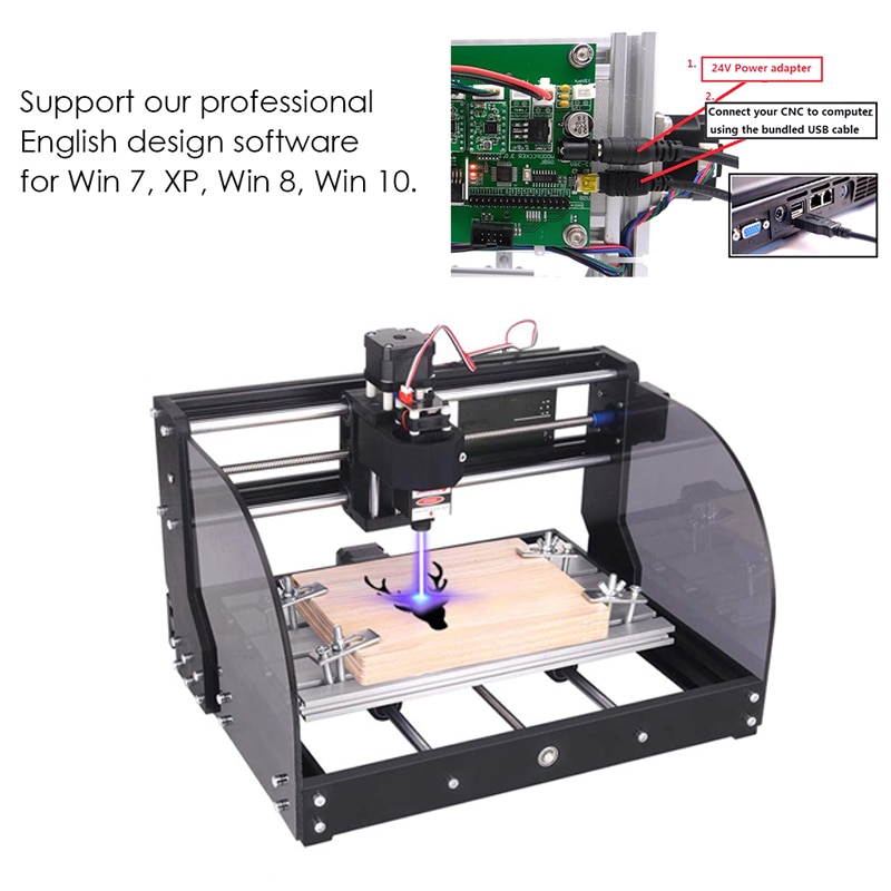 15W CNC 3018 Pro Max Laser Engraving Machine 3 Axis DIY Mini Wood Router Woodworking Laser Engraver With Offline Controller - Image 2