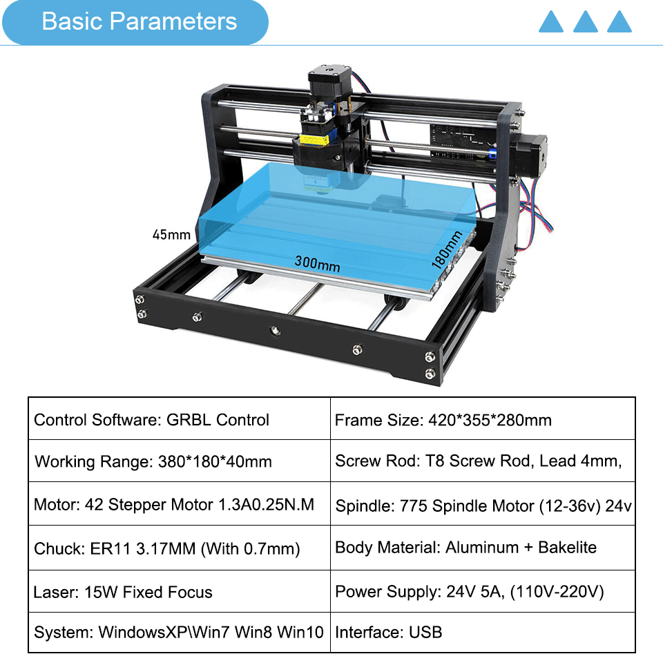 15W CNC 3018 Pro Max Laser Engraving Machine 3 Axis DIY Mini Wood Router Woodworking Laser Engraver With Offline Controller - Image 5