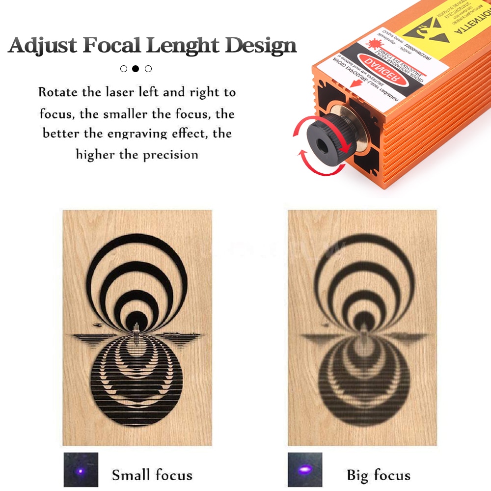 15W Laser Module 450nm Adjusted Focus Blue-Violet Lase Head For Laser Engraver DIY Engraving Machine Woodworking Machinery Parts - Image 3