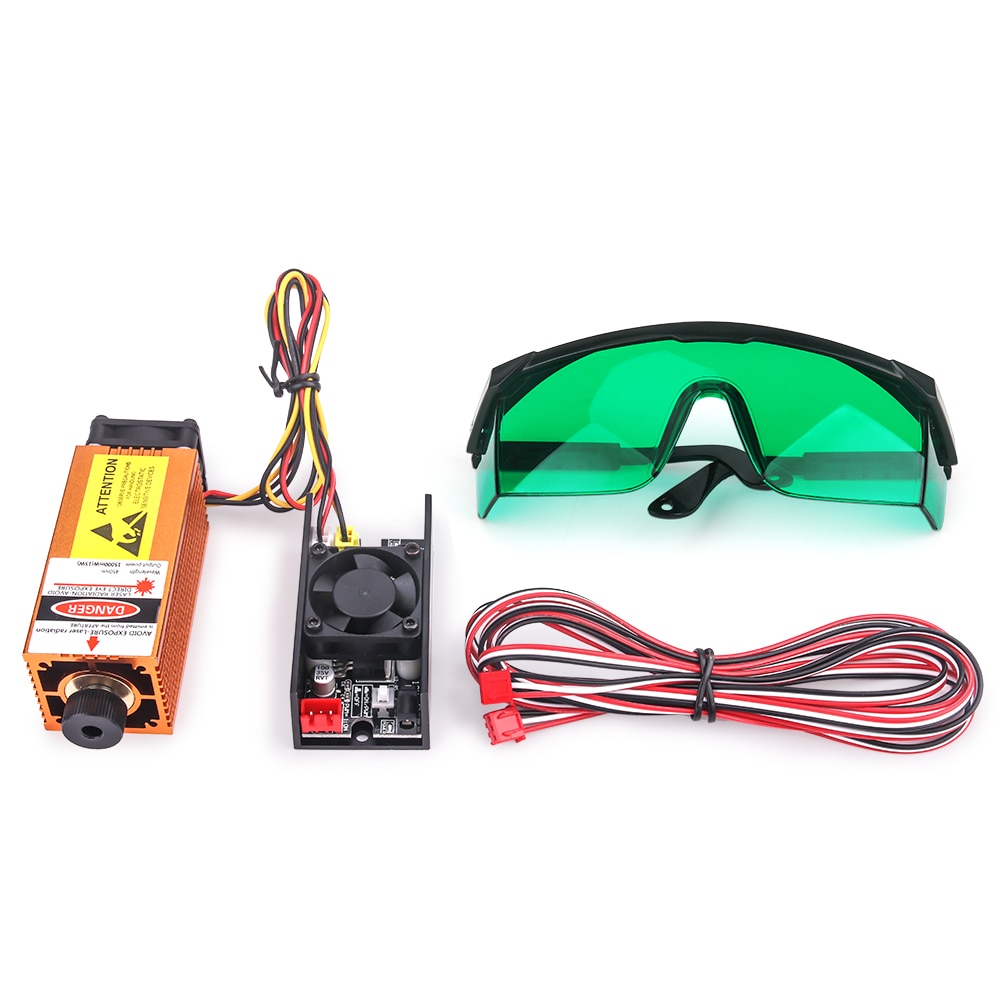 15W Laser Module Engraving Head Ajustable Focus Length 3Pin TTL/PWM Laser Engraver 1000mW 2500mW 5500mW 7W 10W