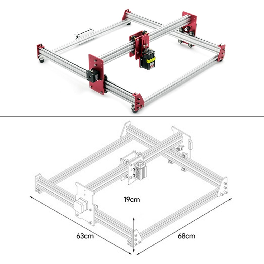 15W Metal Engraving Machine 15000mw 5500mw Laser Head 45x45cm Area Wood Router PCB Milling Machine Wood Carving Machine