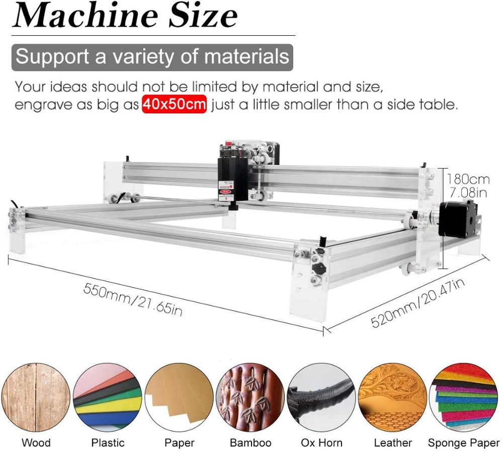 15w Laser Engraver working area 40cmx50cm,2500mw/5500mw CNC Machine,Desktop Laser Priter Wood Router Machine