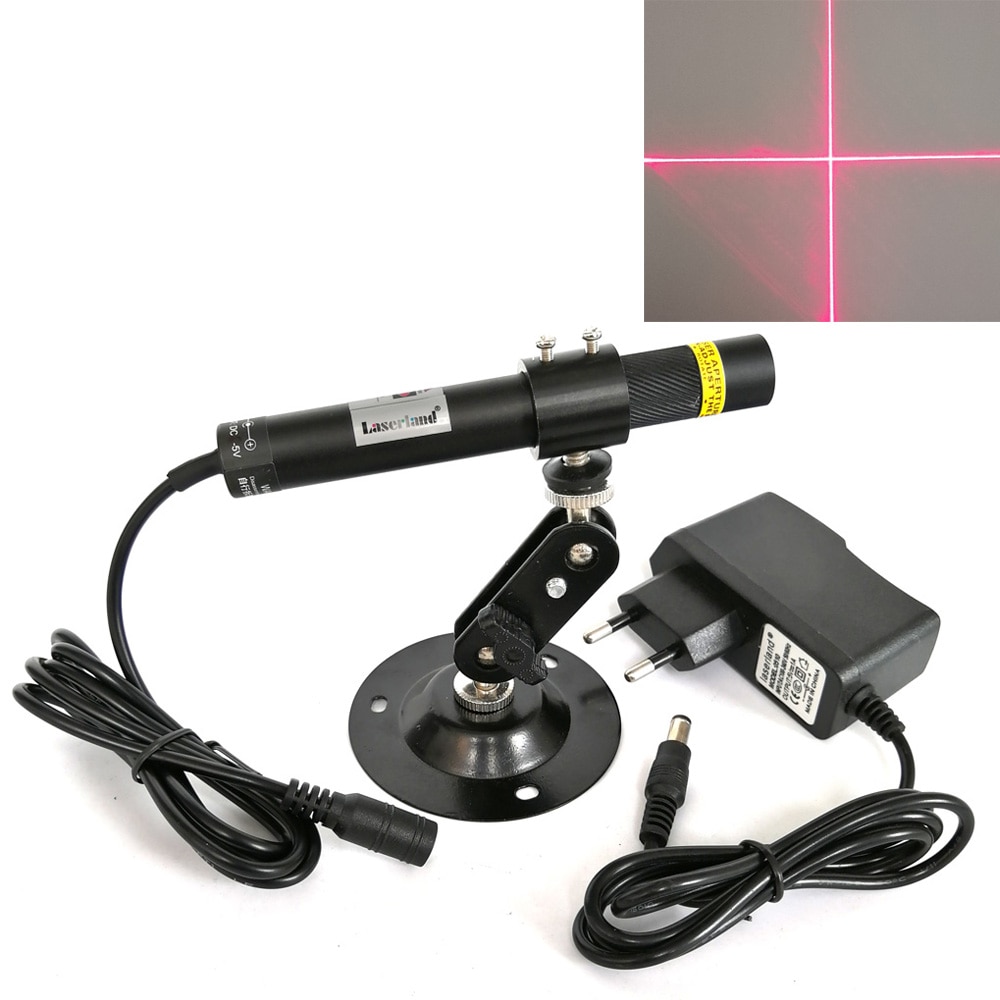 16*120 650nm 100mW Red Diode Laser Module Cross Hair line Focusable w/Adapter and Mount 24vdc