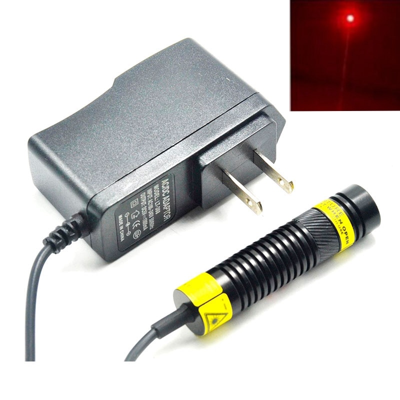 16mm*68mm 650nm 200mW Red Laser Module With Dot/Line/Cross Collimating Lens Focusable DIY Head Mitsubishi Diode & 5V Adapter - Image 2