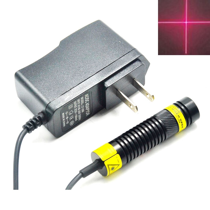 16mm*68mm 650nm 200mW Red Laser Module With Dot/Line/Cross Collimating Lens Focusable DIY Head Mitsubishi Diode & 5V Adapter