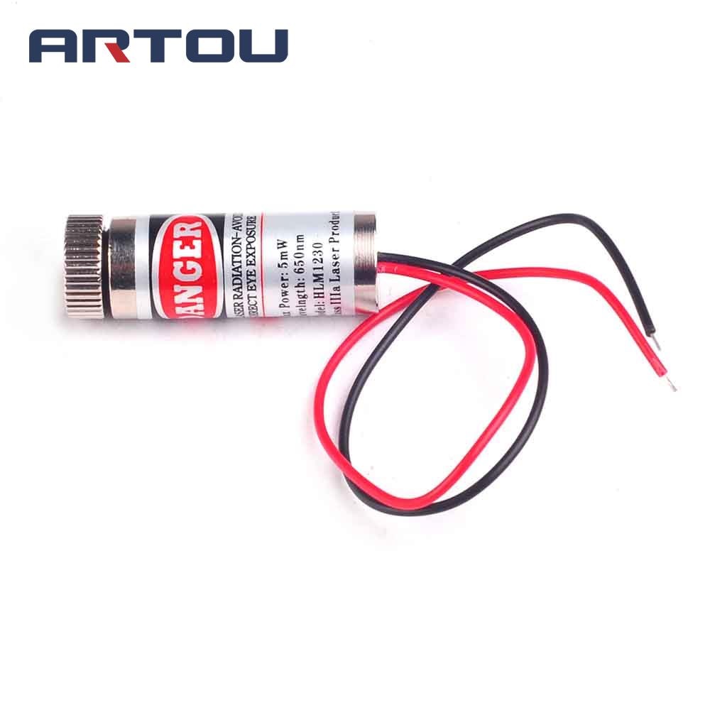 1PCS 650nm 5mW Red Point Laser Line Module Glass Lens Focusable Industrial Class