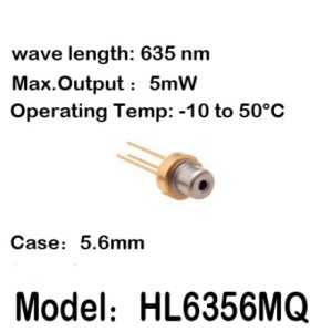 2-20pcs/lot HL6356MG 635nm 5mW 5.6mm -10 to 50C operating temp Laser diode