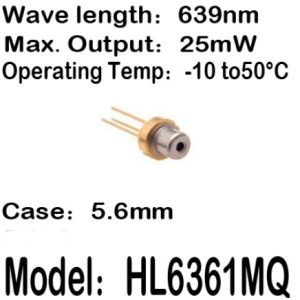 2-20pcs/lot HL6361MQ 639nm 25mW 5.6mm 3-pin -10 to 50C operating temp Laser diode