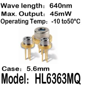 2-20pcs/lot HL6363MQ 640nm 45mW 5.6mm -10 to 50C operating temp Laser diode